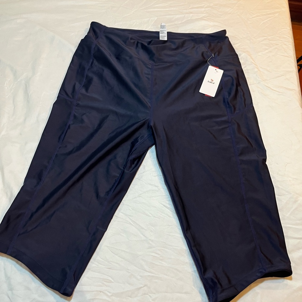 Baleaf women long spandex pants size xl upf50+Navy Blue Capri Pants